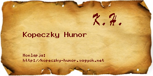 Kopeczky Hunor névjegykártya